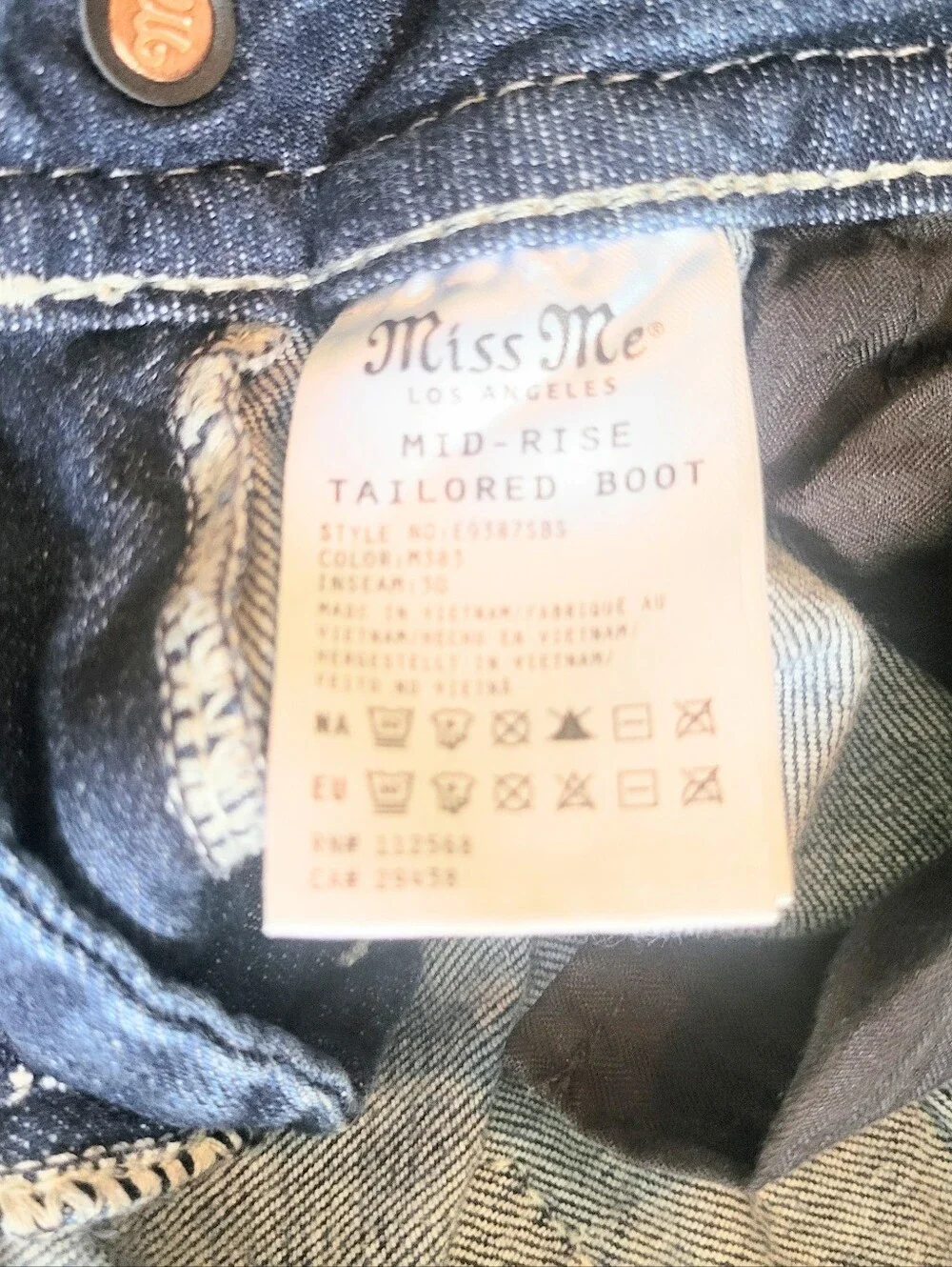 NWOT Miss Me Rare Cowboy Western Theme Premium Denim Jeans Tailor Boot Size 27 - Picture 8 of 16